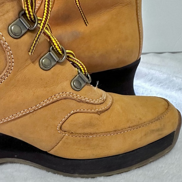 Timberland Women's Wedge Ankle Boots Nubuck Leather Wheat Waterproof 6 1/2 - Picture 5 of 16